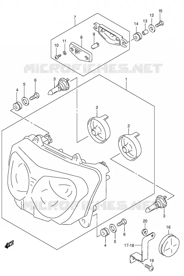 PHARE (E24) Suzuki MOTO 750 GSX-F 2005  GSX750FK5(E2)