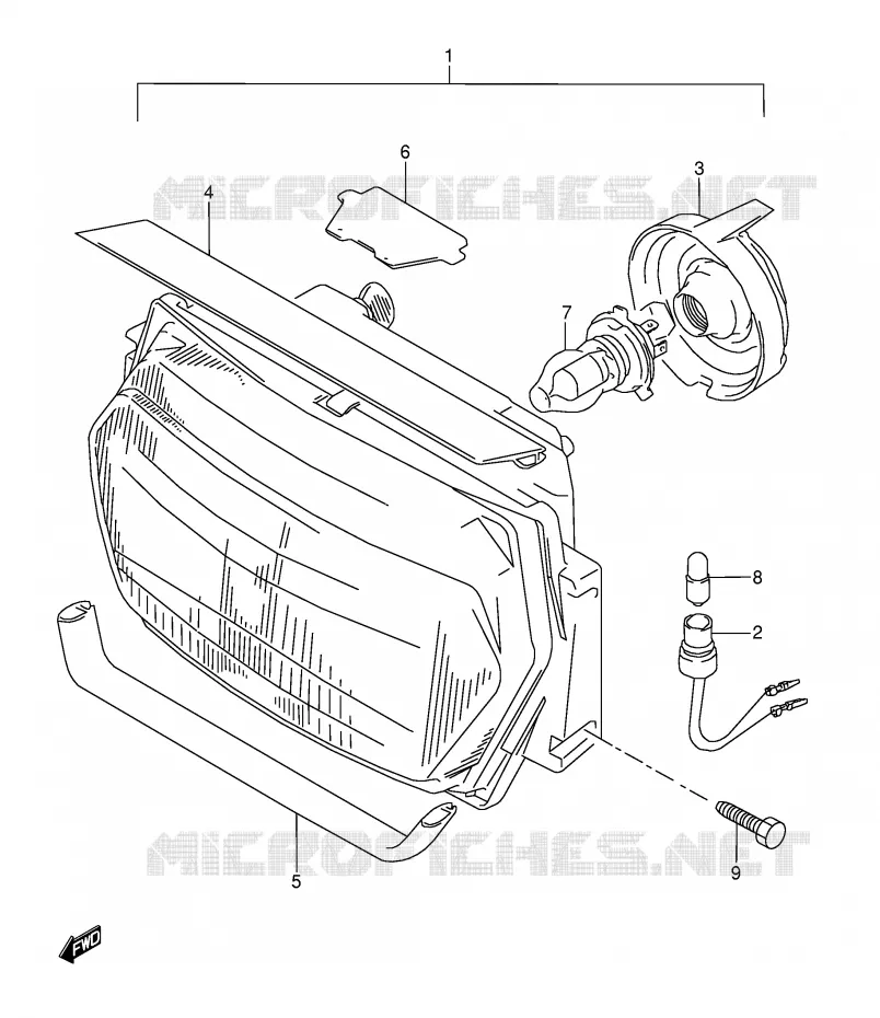 PHARE (MODELE P/R) Suzuki MOTO 600 GSX-F 1990  GSX600FU2L(E2)