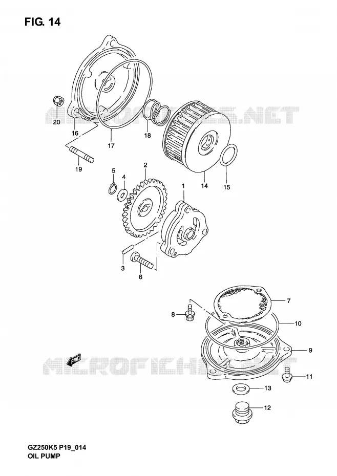 POMPE A HUILE Suzuki MOTO 250 MARAUDER 2004  GZ250K4(P19)