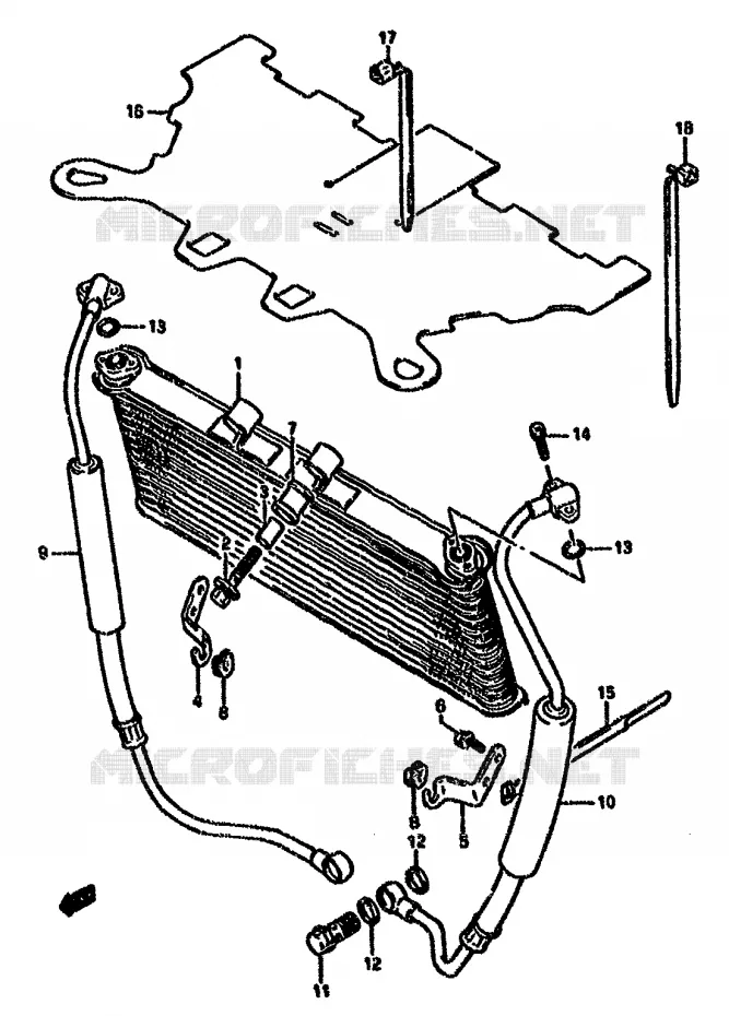 RADIATEUR D'HUILE Suzuki MOTO 750 GSX-F 1995  GSX750FS(K-T)