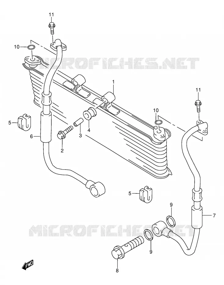 RADIATEUR D'HUILE Suzuki MOTO 750 GSX-F 2002  GSX750FK2(E2)