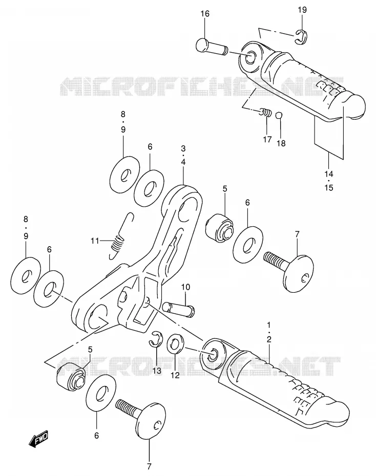 REPOSE PIED Suzuki MOTO 600 GSX-F 1997  GSX600FU2V(E2)