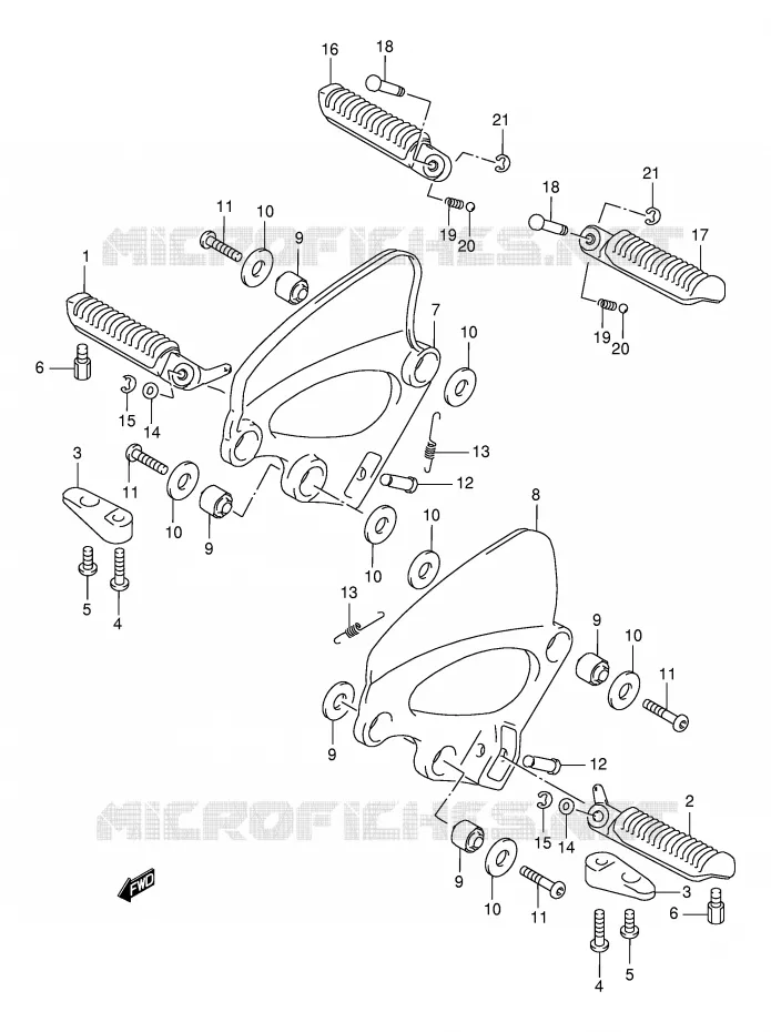 REPOSE PIED (VOIR NOTE) Suzuki MOTO 750 GSX-F 2003  GSX750FLK3(E2)