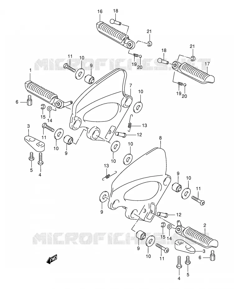 REPOSE PIED (VOIR NOTE) Suzuki MOTO 750 GSX-F 2003  GSX750FLK3(E2)