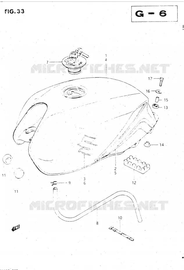RESERVOIR D'ESSENCE (GSX500EE) Suzuki MOTO 500 GSX-E 1984  GSX500EE(E39)