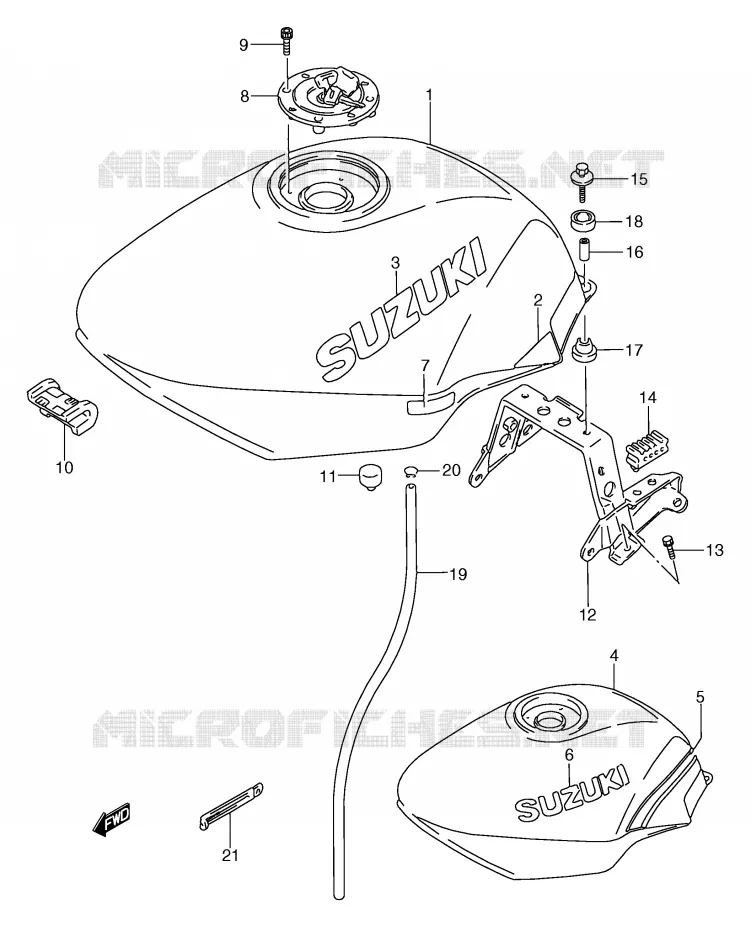 RESERVOIR D'ESSENCE (MODELE K/L) Suzuki MOTO 750 GSX-F 1994  GSX750FR(E2)