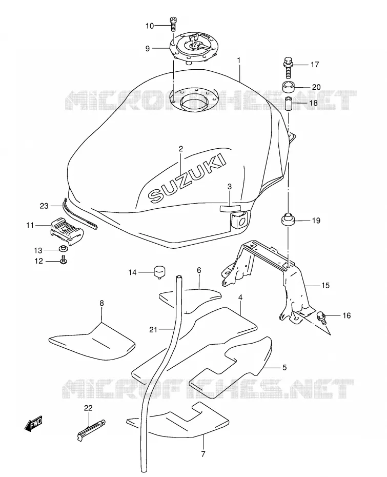 RESERVOIR D'ESSENCE (MODELE K2/K3) Suzuki MOTO 600 GSX-F 2003  GSX600FK3(E2)