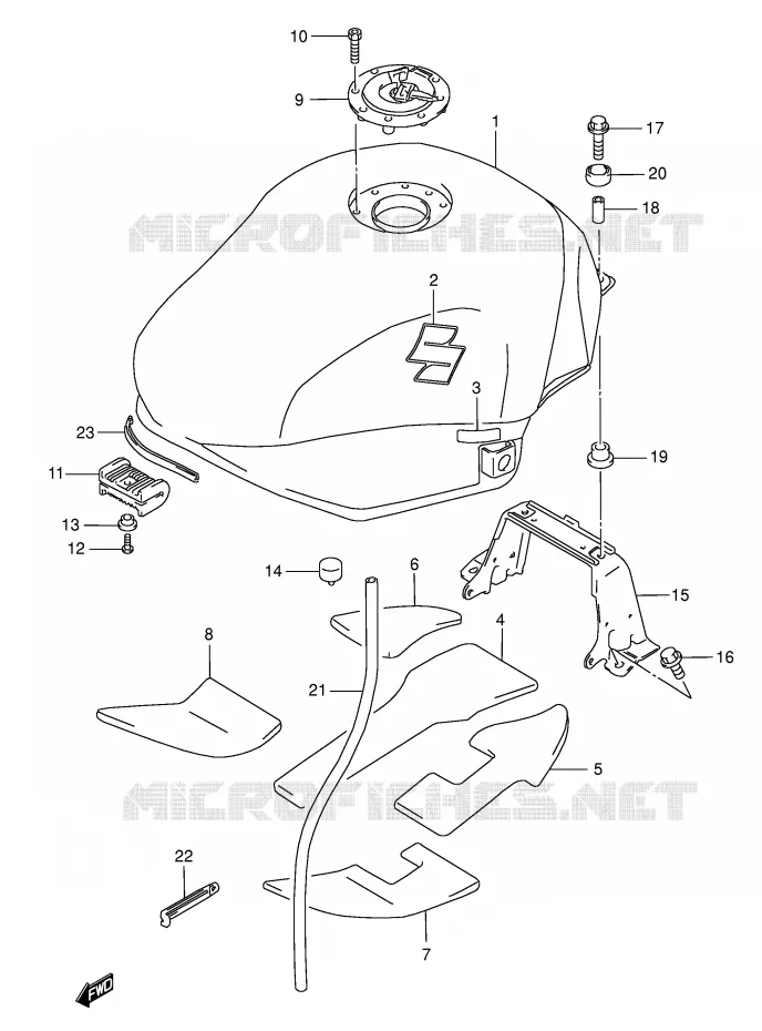 RESERVOIR D'ESSENCE (MODELE K4) Suzuki MOTO 750 GSX-F 2006  GSX750FK6(E2)