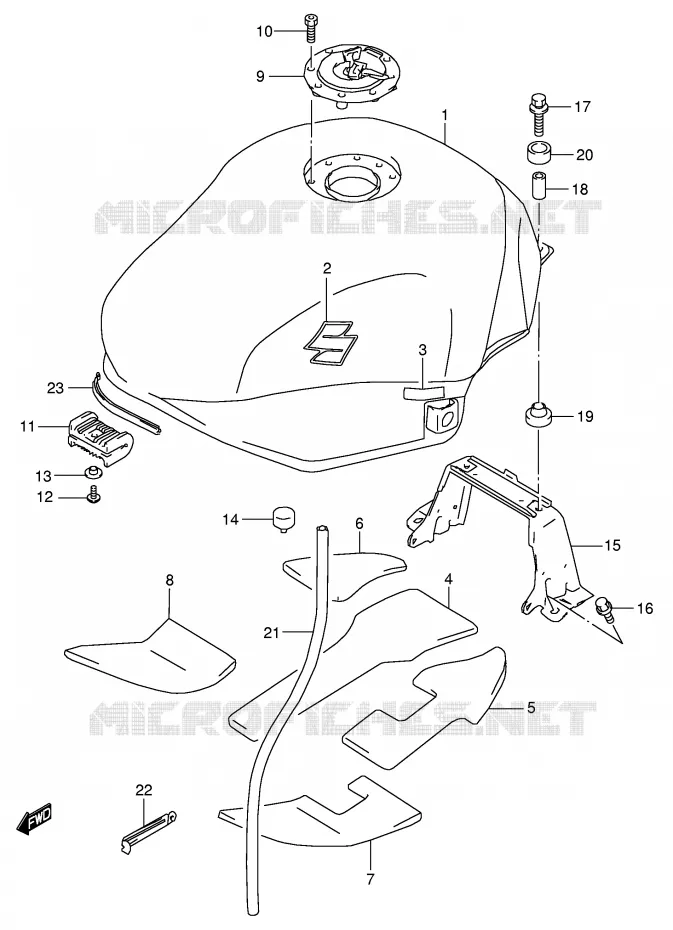 RESERVOIR D'ESSENCE (MODELE K5/K6) Suzuki MOTO 600 GSX-F 2004  GSX600FK4(E2)