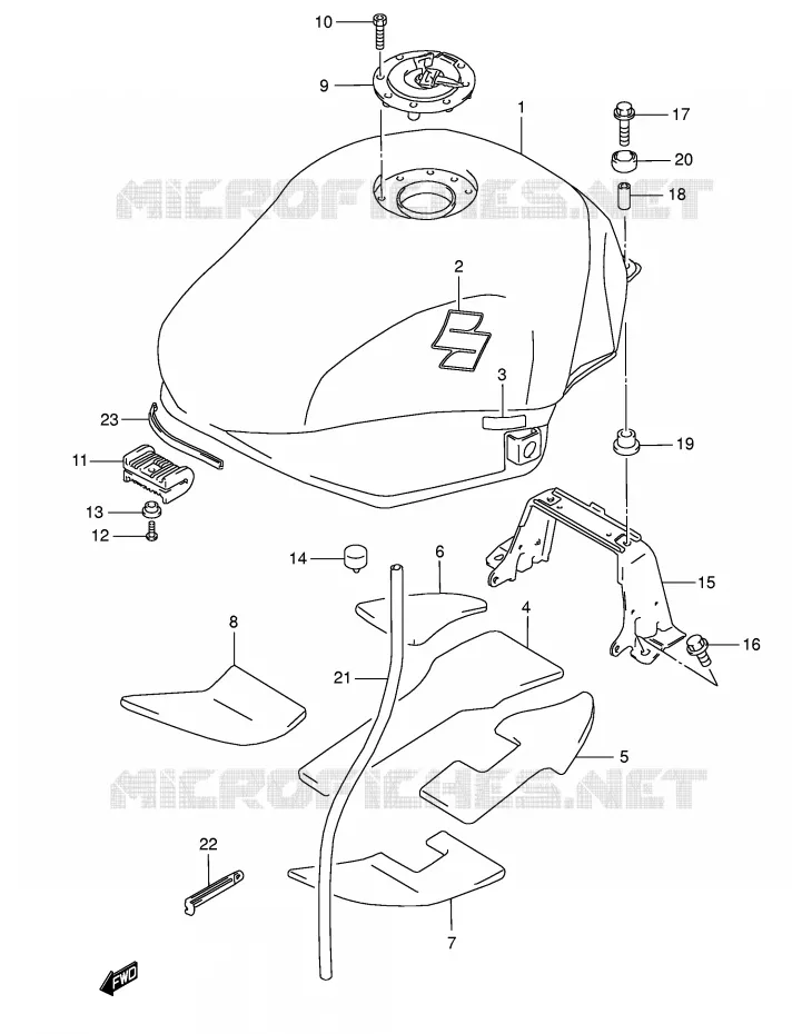 RESERVOIR D'ESSENCE (MODELE K5/K6) Suzuki MOTO 750 GSX-F 2004  GSX750FK4(E2)