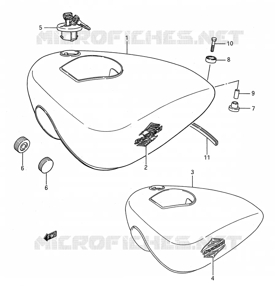RESERVOIR D'ESSENCE Suzuki MOTO 650 BOULEVARD 1986  LS650FG(E28)