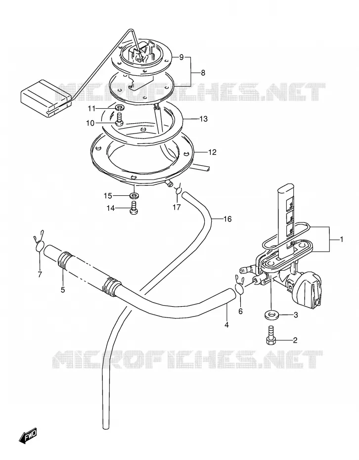 ROBINET D'ESSENCE (MODELE J/K,GSX600FUL/FU2L/FUM/FU2M E22) Suzuki MOTO 600 GSX-F 1994  GSX600FR(E2)