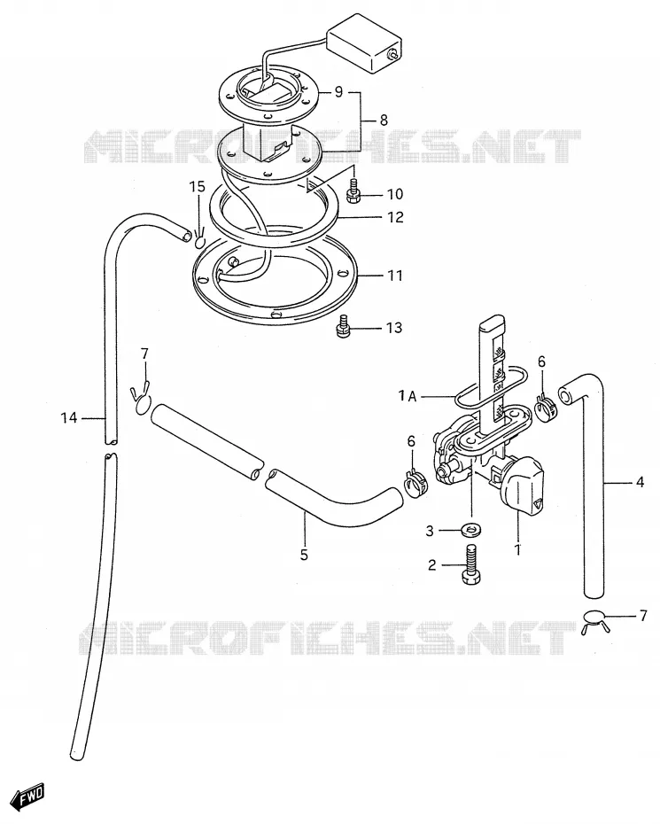 ROBINET D'ESSENCE (MODELE L/M/N/P/R/S/T) Suzuki MOTO 600 GSX-F 1989  GSX600FU2K(E28)