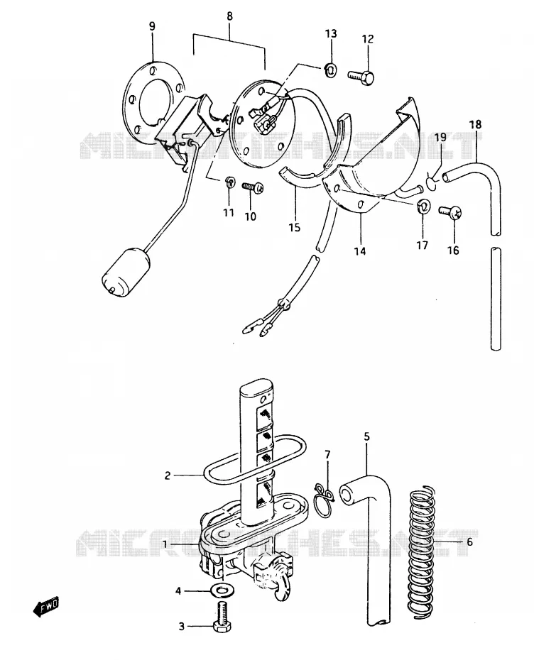 ROBINET D'ESSENCE Suzuki MOTO 750 GSX-E 1984  GSX750EFE(D/E)