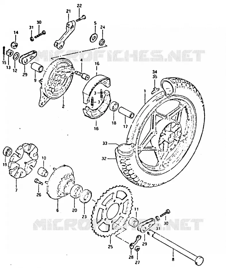 ROUE ARRIERE Suzuki MOTO 400 GSX 1981  GSX400EX(T/X)