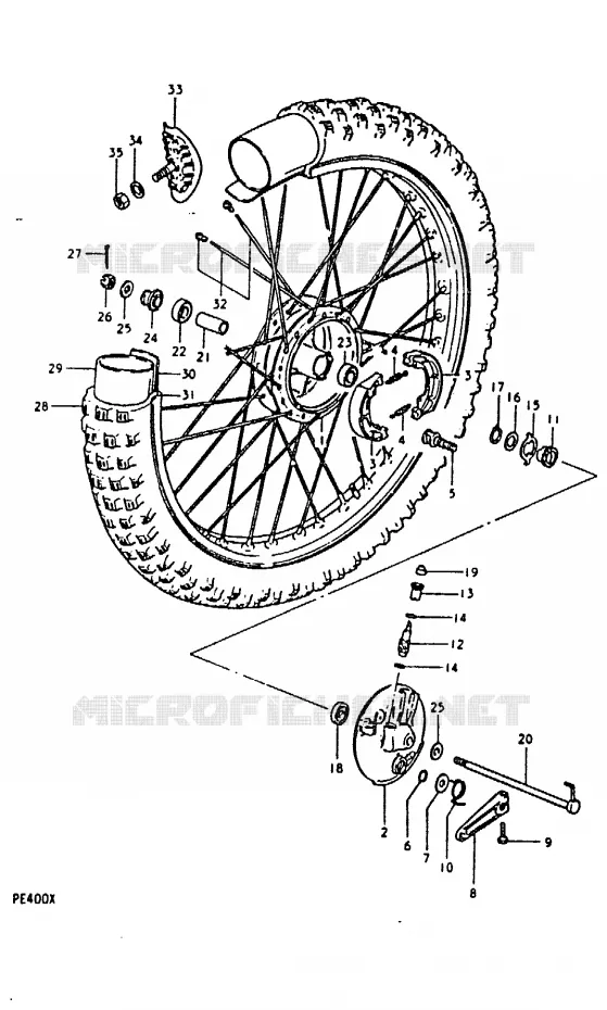 ROUE AVANT Suzuki MOTO 400 PE 1996  PE400T(T/X)