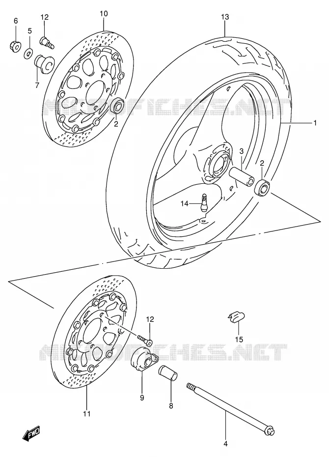 ROUE AVANT Suzuki MOTO 600 GSX-F 1997  GSX600FV(E2)