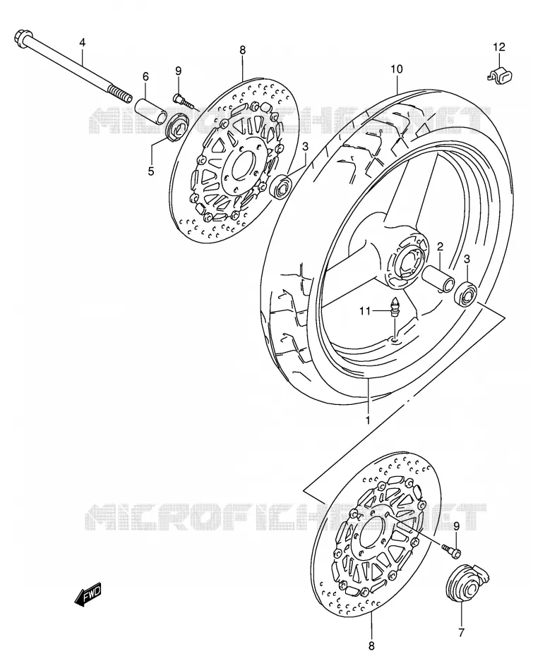 ROUE AVANT Suzuki MOTO 750 GSX 1998  GSX750W(E4)