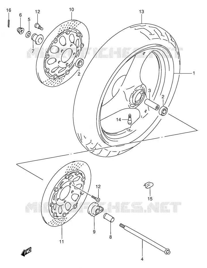 ROUE AVANT Suzuki MOTO 750 GSX-F 1996  GSX750FT(E2)
