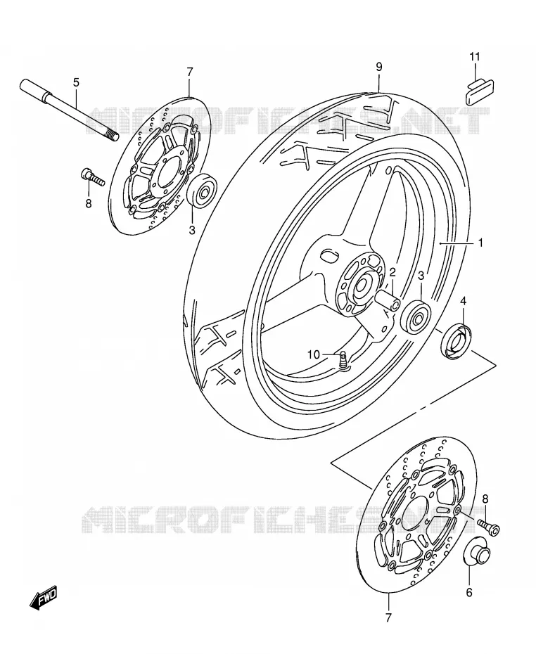 ROUE AVANT Suzuki MOTO 750 GSX-F 2006  GSX750FK6(E2)