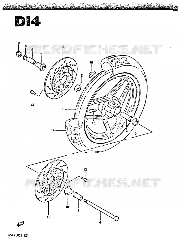 ROUE AVANT Suzuki MOTO 750 GSX-S 1984  GSX750SE(E2)