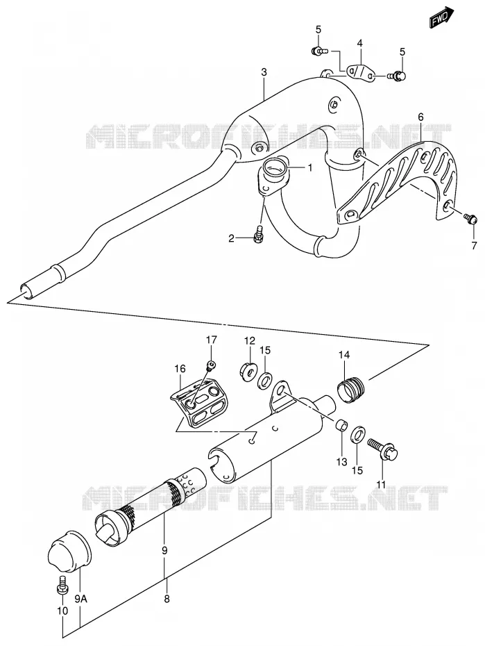 SILENCIEUX Suzuki MOTO 80 JR 2005  JR80K5(P3/P28)