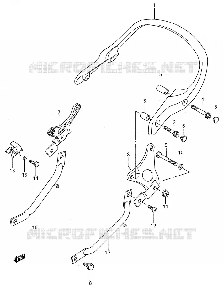 SUPPORT DOSSERET Suzuki MOTO 600 GSX-F 1995  GSX600FS(E28)
