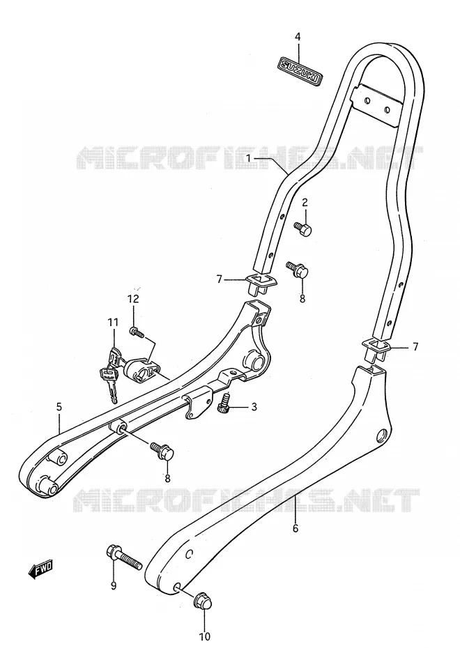 SUPPORT DOSSERET Suzuki MOTO 650 BOULEVARD 1992  LS650N(E28)