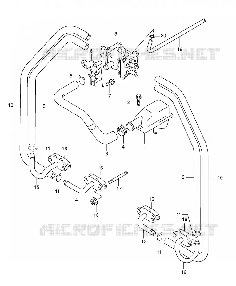 SYSTEME RECYCLAGE GAZ ECHAPPEMENT (E18) Suzuki MOTO 600 GSX-F 2000  GSX600FUY(E2)
