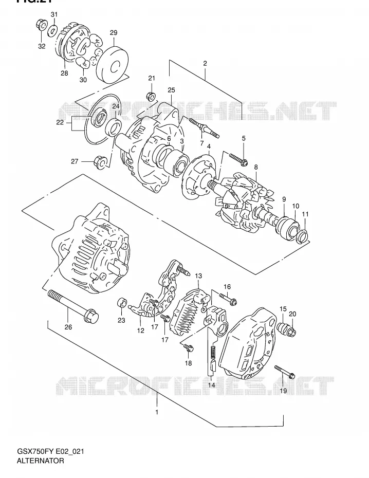 ALTERNATEUR Suzuki MOTO 750 GSX-F 2003  GSX750FLK3(E2)