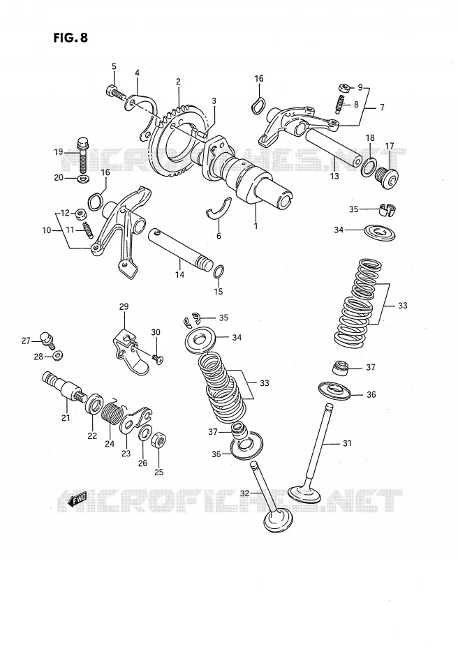 ARBRE A CAMES - SOUPAPES Suzuki MOTO 650 SAVAGE 1988  LS650FJ(E2)