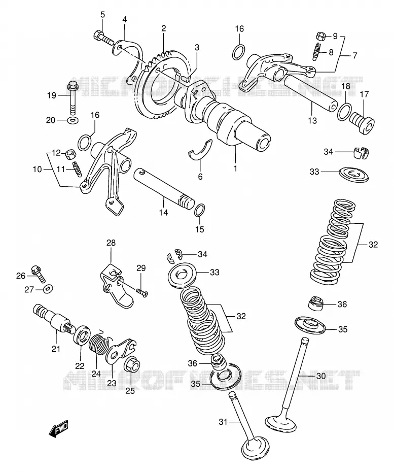 ARBRE A CAMES - SOUPAPES Suzuki MOTO 650 SAVAGE 2002  LS650PK2(E2)