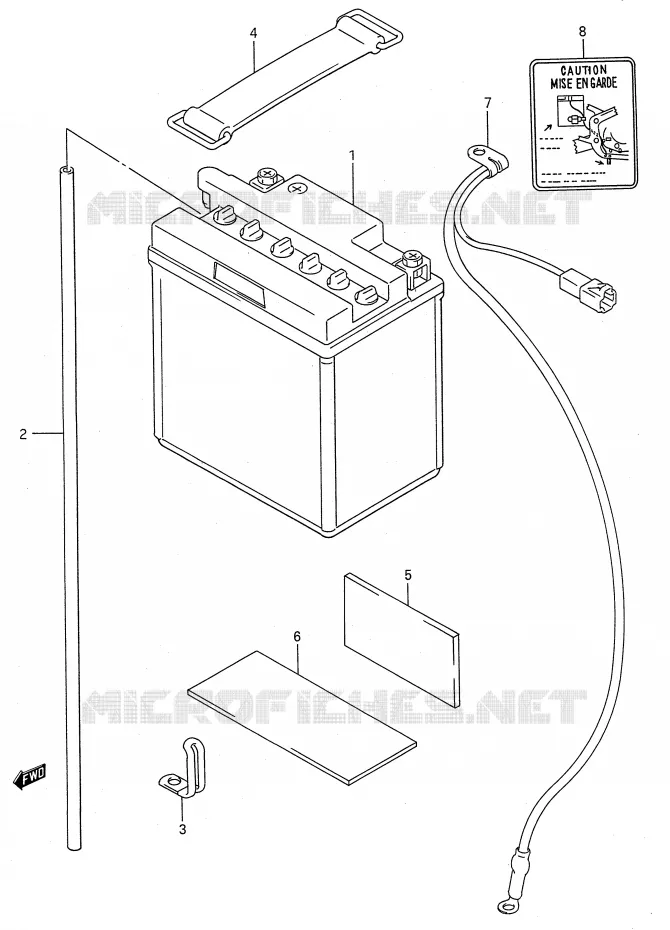 BATTERIE (MODELE J) Suzuki MOTO 600 GSX-F 1991  GSX600FM(E28)