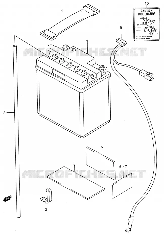 BATTERIE (MODELE K/L/M/N/P/R/S/T) Suzuki MOTO 600 GSX-F 1991  GSX600FU2M(E28)