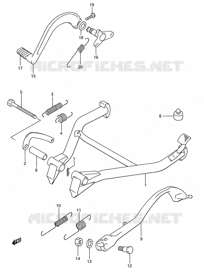BEQUILLE Suzuki MOTO 750 GSX-F 1993  GSX750FP(E28)