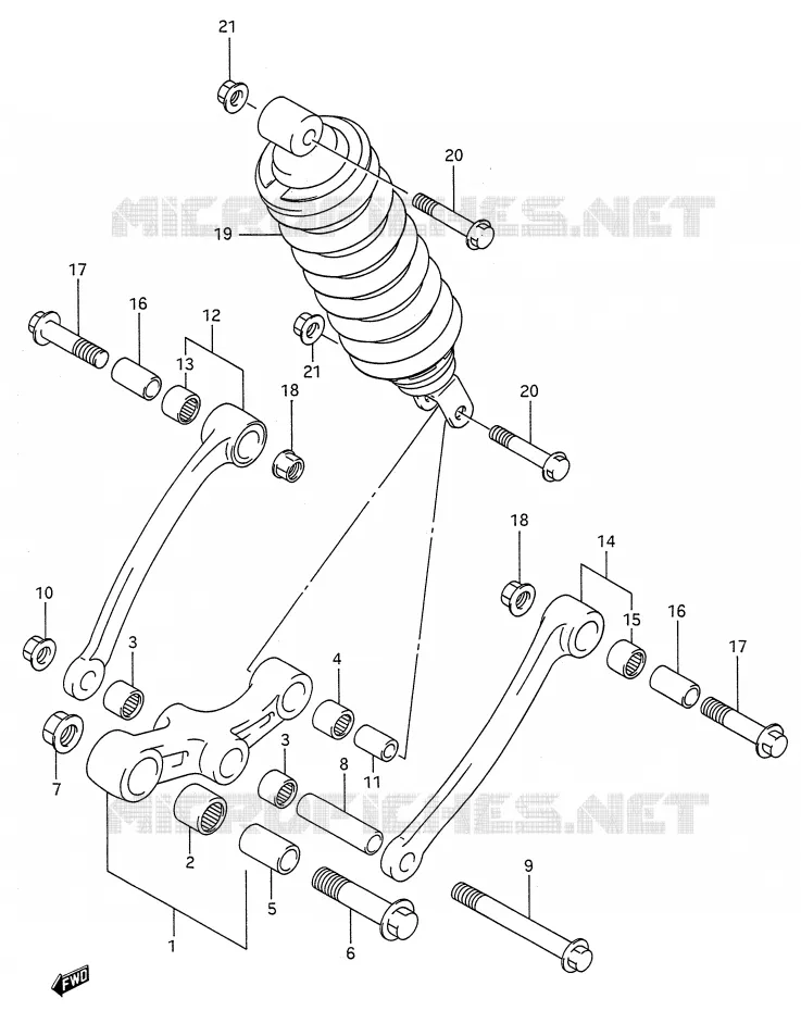 BIELLETTE DE SUSPENSION ARRIERE (MODELE J) Suzuki MOTO 600 GSX-F 1992  GSX600FN(E28)