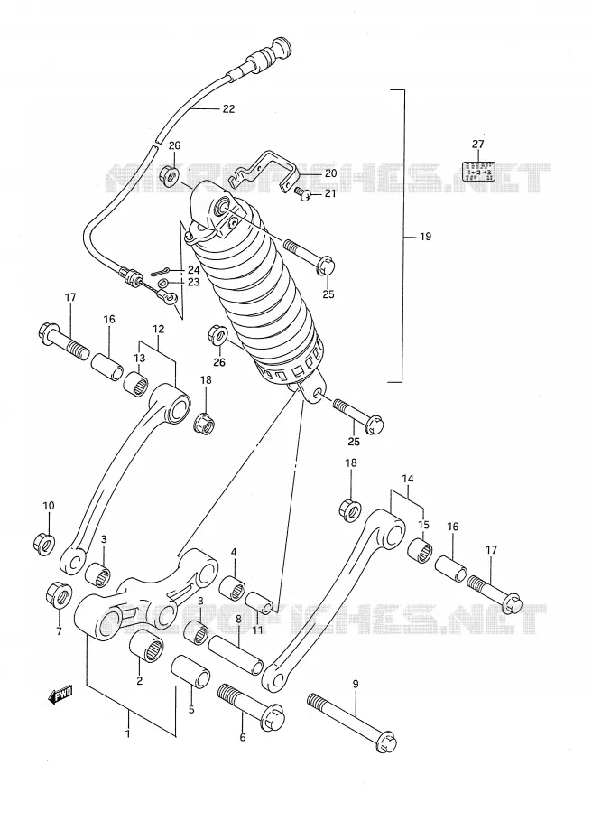 BIELLETTE DE SUSPENSION ARRIERE Suzuki MOTO 750 GSX-F 1993  GSX750FP(E28)