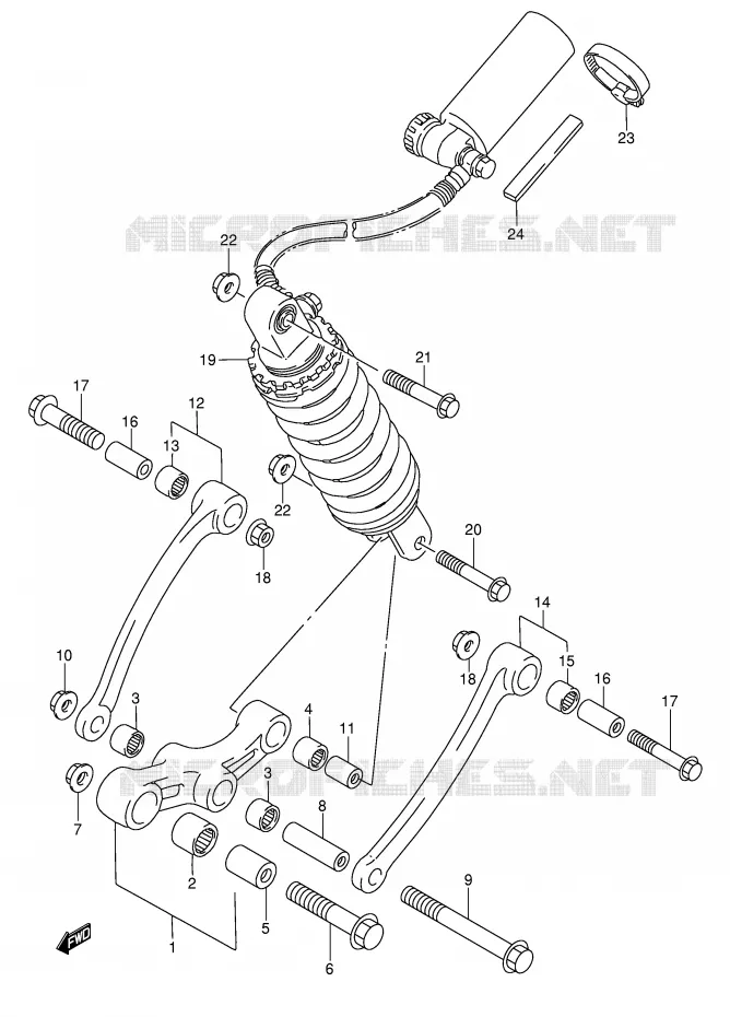 BIELLETTE DE SUSPENSION ARRIERE (VOIR NOTE) Suzuki MOTO 750 GSX-F 1993  GSX750FP(E2)