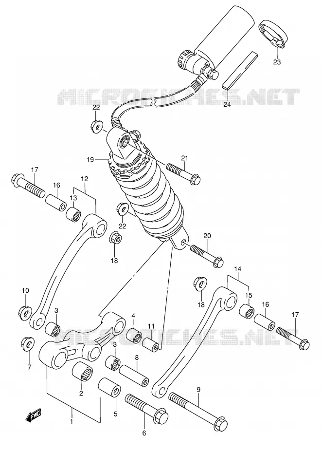 BIELLETTE DE SUSPENSION ARRIERE (VOIR NOTE) Suzuki MOTO 750 GSX-F 1994  GSX750FR(E2)