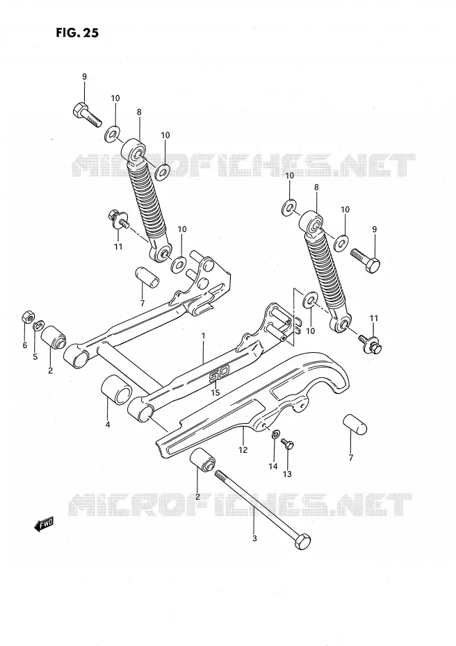 BRAS OSCILLANT ARRIERE Suzuki MOTO 50 JR 1992  JR50N(P3)