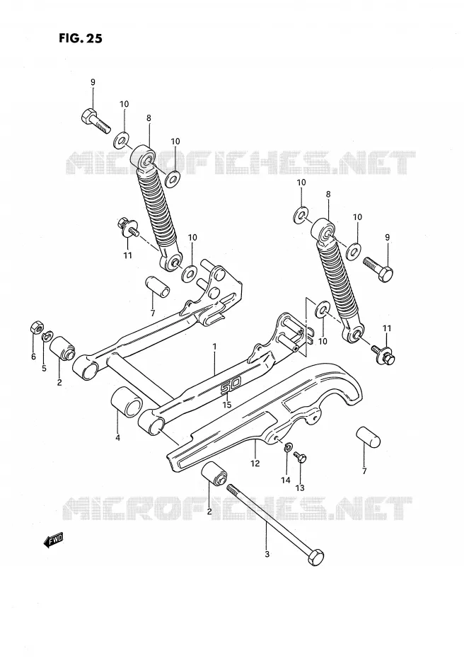 BRAS OSCILLANT ARRIERE Suzuki MOTO 50 JR 1993  JR50P(P28)