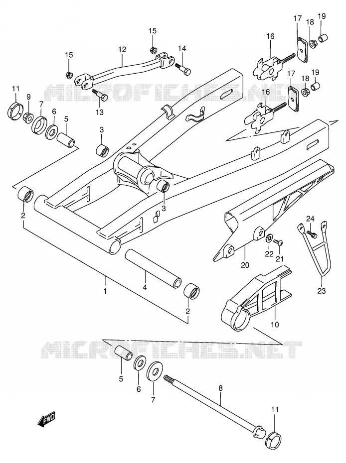 BRAS OSCILLANT ARRIERE Suzuki MOTO 600 GSX-F 2000  GSX600FY(E2)