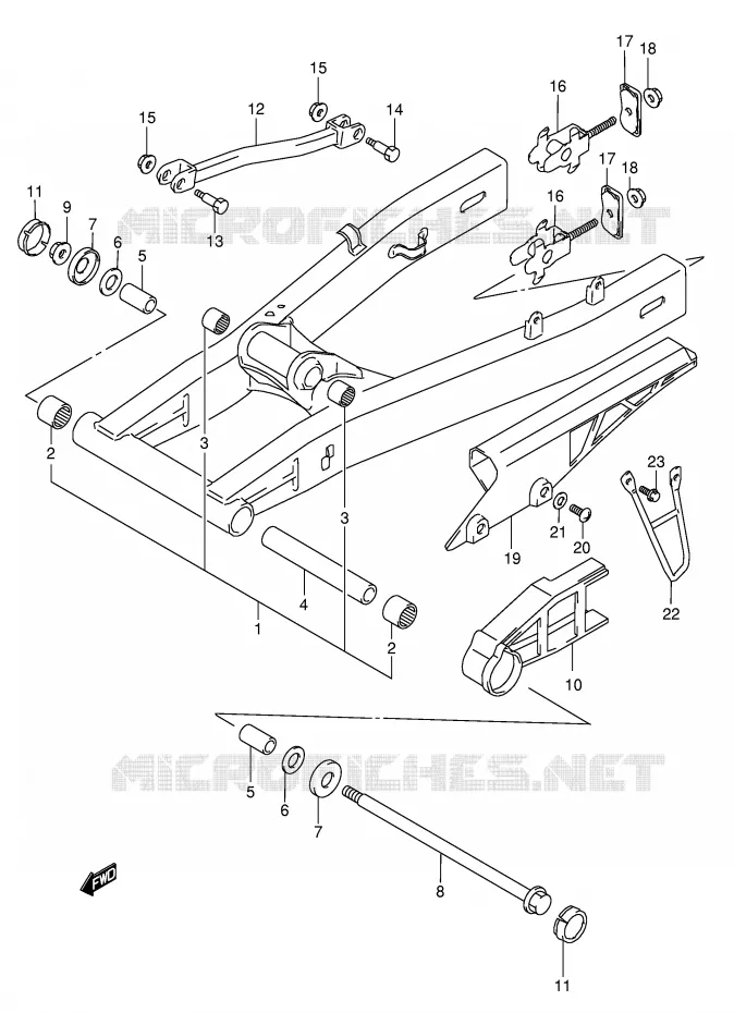BRAS OSCILLANT ARRIERE Suzuki MOTO 600 GSX-F 2006  GSX600FK6(E2)