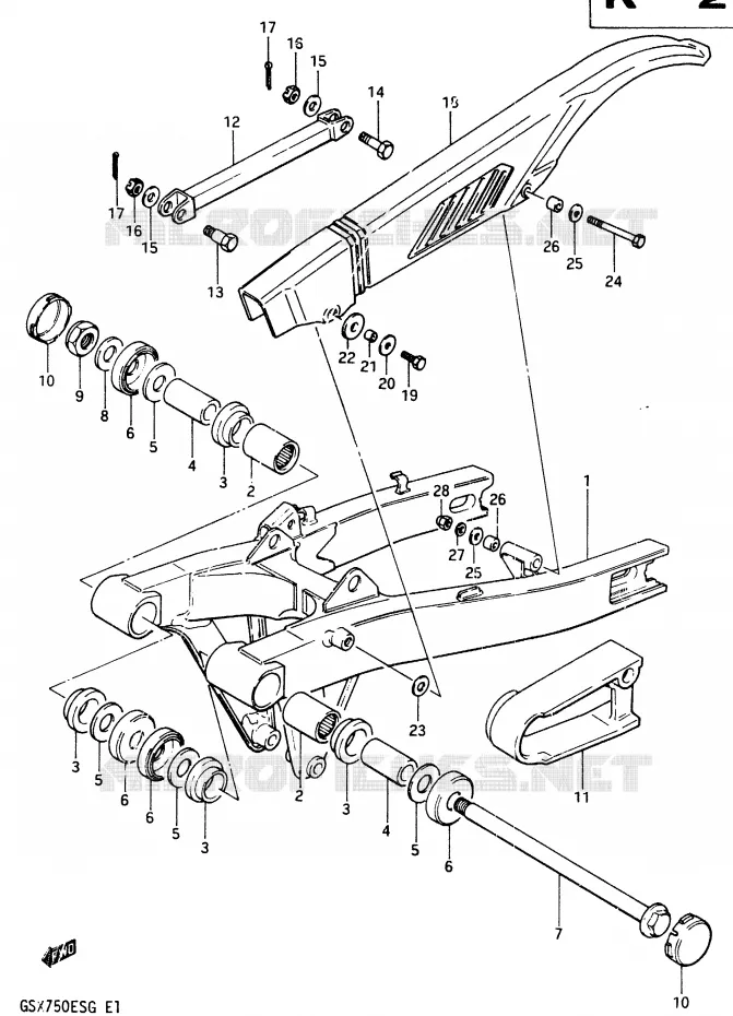 BRAS OSCILLANT Suzuki MOTO 750 GSX-E 1986  GSX750ESG(F)