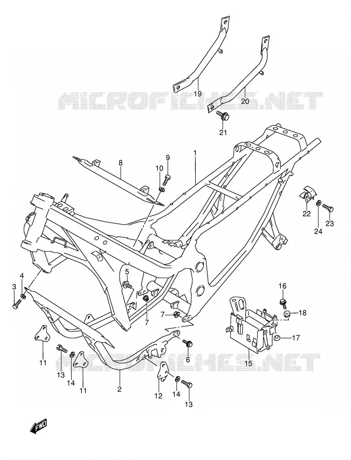 CADRE (MODELE J/K/L/M/N) Suzuki MOTO 600 GSX-F 1995  GSX600FS(E2)