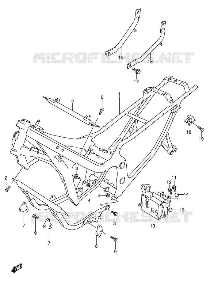 CADRE (MODELE P/R/S/T) Suzuki MOTO 600 GSX-F 1996  GSX600FUT(E2)
