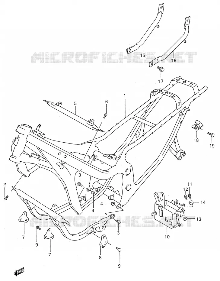 CADRE (MODELE R/S/T) Suzuki MOTO 600 GSX-F 1988  GSX600FUJ(E28)