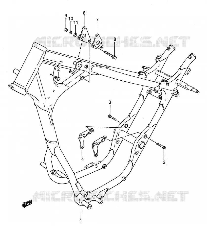 CADRE Suzuki MOTO 650 BOULEVARD 1991  LS650M(E28)