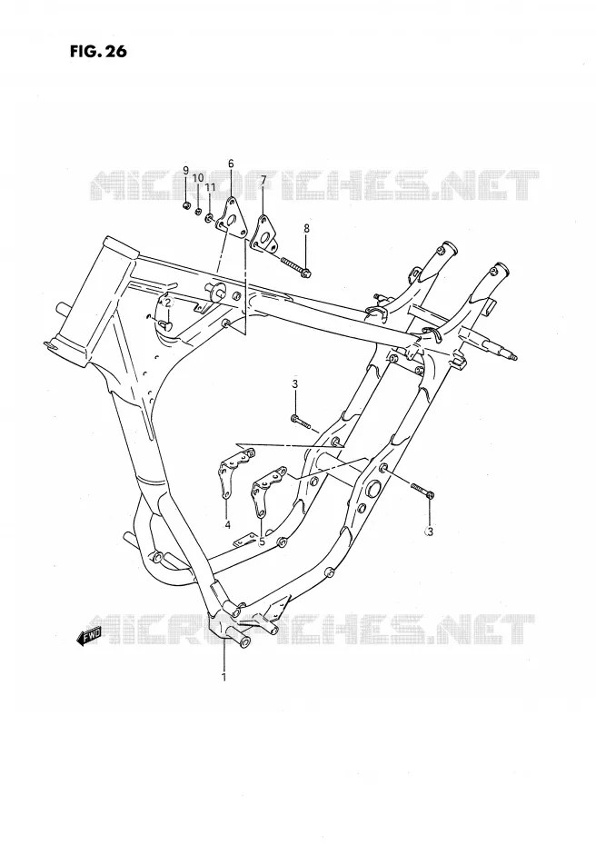 CADRE Suzuki MOTO 650 SAVAGE 1989  LS650FK(E2)