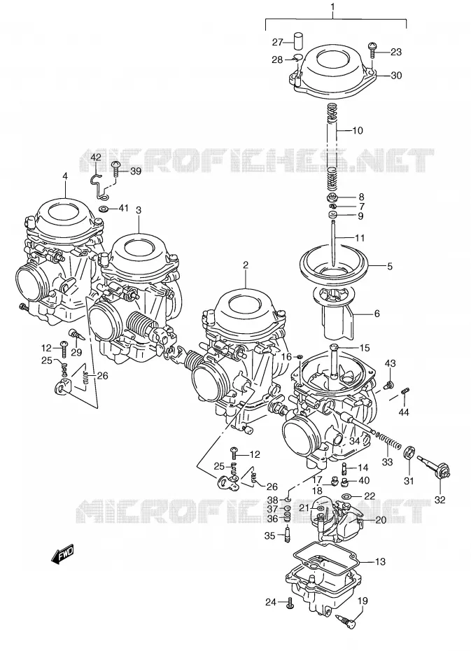 CARBURATEUR (MODELE K/L/M/N/P/R) Suzuki MOTO 750 GSX-F 1991  GSX750FM(E2)